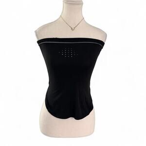 Lululemon Black Fitted Activewear Straples Tube Top String Zipper Tighten Size 0